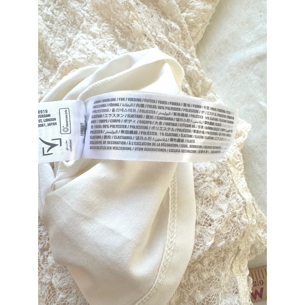 Abercrombie Cream Lace Dress Medium Wedding Guest Flowy Coquette Balletcore NWT - Picture 6 of 9